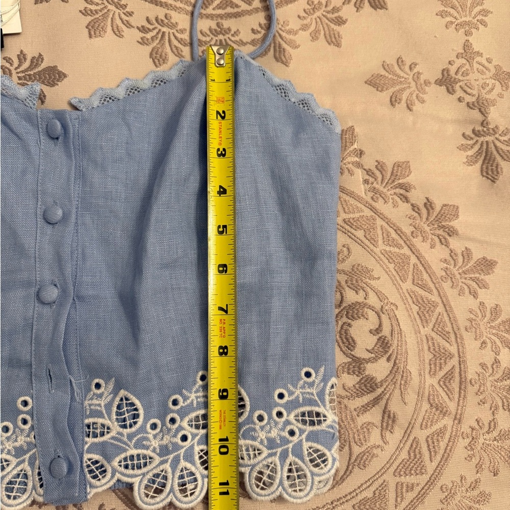 Astr Light Blue Kiya Eyelet-Hem Tie-Shoulder Cropped Cami small - Picture 8 of 9